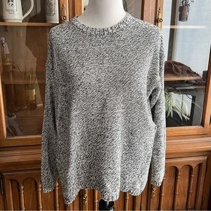 black & white speckle philosophy crewneck sweater